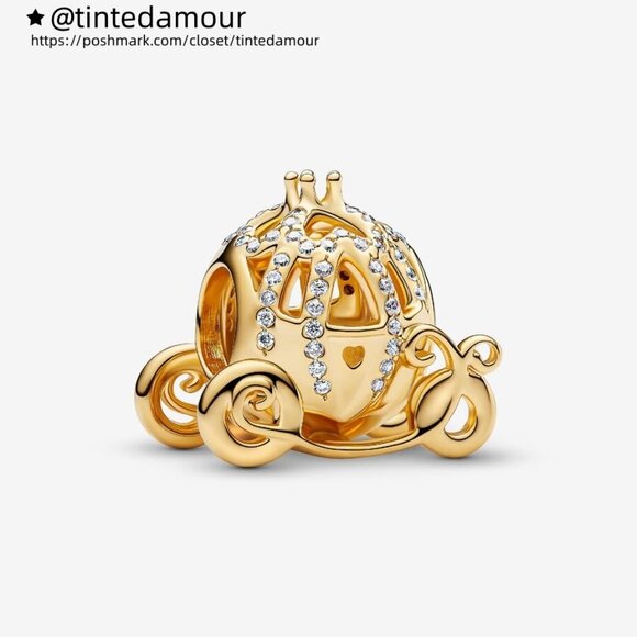 Pandora Disney Cinderella Sparkling Carriage Charm|Pendant - Picture 1 of 2